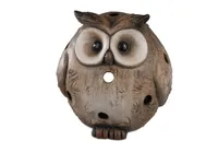 Dekofigur Windlicht Eule HERBST H. 20cm creme braun Terracotta Formano H24