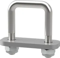 U-Bügelschraube M10 mit Klemmplatte und Stopmuttern Sliphilfe Trailer verzinkt SUPROD, M10, LW=41, LH=65 mm