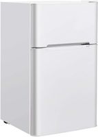COSTWAY 90L Kühlschrank 64L Kühlteil 26 L Gefrierteil Kühl-Gefrier-Kombination mit LED-Beleuchtung mini Kühlschrank weiß
