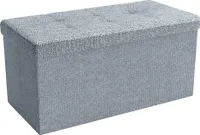 Intirilife Faltbare Sitzbank 76x38x38 cm in FELS GRAU - Sitzwürfel mit Stauraum und Deckel aus Stoff mit Mulden - Sitzcube Fußablage Aufbewahrungsbox Truhe Sitzhocker