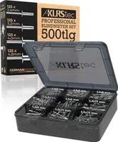 KLRStec Professional Blindnieten Set [500tlg.] Aluminium/Stahl Popnieten Set für Nietenzangen 125 Stk. jeder Größe (2,4mm, 3,2mm, 4,0mm und 4,8mm)