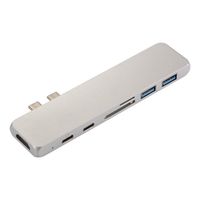 7in1 Dual Type-C Hub Multiport Kartenleser Adapter HDMI für MacBook Pro