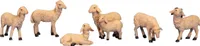 6 Schafe Set Weiss 4 - 6,5 cm hoch Figuren zur Dekoration