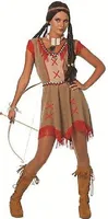 W4711-52 braun-rot Damen Kostüm Kleid Gr.52