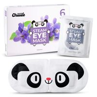 Chillife 6 Augenmasken Set mit Veilchen Duft I wärmende Augenmaske für Entspannung, Spa, Wellness I Hilft bei trockenen, geschwollenen Augen und dunklen Ringen I Steam Eye Mask mit Panda Design