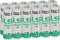 12x Saft Lithium 3,6V Batterie LS14500 AA - Zelle
