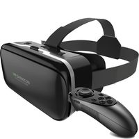 VR-Brille Virtual-Reality-Brille kompatibel mit iPhone & Android 3D-VR-Brille mit Bluetooth-Controller, HD-Virtual-Reality-Anti-Blu-ray-Linse für 3D-Filme und Spiele