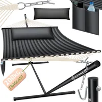 KESSER® Hängematte HILL mit Gestell Kissen Doppelhängematte für 2 Personen-Stabiler Rahmen -200kg Belastbarkeit Indoor & Outdoor XXL Hängesessel Doppel Mehrpersonen Garten Pool Balkon Terrasse