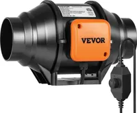 VEVOR Inline-Rohrventilator, 304 mm, Rauchabzug, 200 CFM mit variablem Drehzahlregler, leiser Abluftventilator mit AC-Motor für Kühlverstärker, Wachstumszelte, Hydrokultur