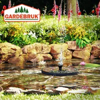 GARDEBRUK® Solar Springbrunnen 7 Effekte 180L/h Solarpanel 160mm 1,4 Watt Garten Wasserspiel Gartenbrunnen Wasserpumpe Teichpumpe Solarbrunnen Fontäne