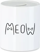 Meow Beutel  Katze Cat Geschenkidee Katzenfans Süßes Motiv Mautzi Katzen-Motiv