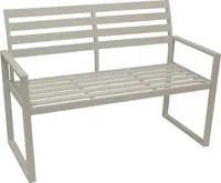 DEGAMO Gartenbank Parkbank Alubank ATLANTA 2-sitzer 123cm, Aluminium weiss, wetterfest