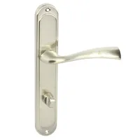 DOMINO Türgriff 78 Drückergarnitur WC - Badezimmer Set | Links & Rechts Türbeschlag für WC/Badezimmertüren | L-Form | Aluminium |  Nickel | FLY ECO M9