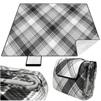 KRUMAD Picknickdecke Wasserdicht 200x200 cm XXL Isoliert Outdoor Campingdecke Faltbar mit Tragegriff Grau Schwarz