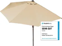 EASYmaxx Sonnenschirm halbrund beige mit UV-Schutz