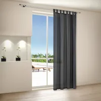 Schlaufenvorhang "Hawaii" halbtransparent, leicht, Lichtdurchlässig für Gardinenstangen in dunkelgrau 140cm x 235cm