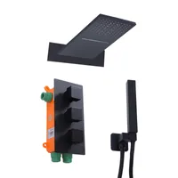 ShowerSet Zestaw prysznicowy Zestaw baterii prysznicowych Czarny Termostatyczny zestaw prysznicowy Deszczownica z deszczownicą Główka prysznicowa do wanny