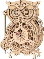 RoboTime 3D drevené mechanické puzzle Sovie hodiny