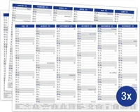 2025 Blau A4 Wandkalender 3er Set – Elegante Organisation, Vielseitig, Ideal für Büro und Zuhause,  Germany