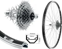 AGGRO-X 27,5 Zoll Alu Hinterrad 19-584 Laufrad Hohlkammer Felgenbremse inkl. 8 Fach Zahnkranz 24 Gang