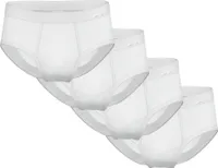 AMMANN Herren Slip, 4er Pack - Feinripp, Eingriff, Weichbund, Baumwolle Weiß M
