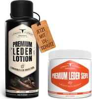 SPARSET Lederseife + Lederlotion / Lederseife Lederpflege zur Leder-Reinigung von Lederprodukten als Sattelseife & Polsterreiniger & Auto Reiniger