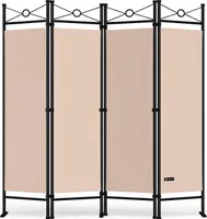 DEUBA® Trennwand 180x160cm 4 teilig Blickdicht Freistehend Faltbar Stabil Indoor Wohnzimmer Schlafzimmer Büro Raumteiler Spanische Wand Paravent Rose