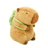 Kuscheltier Capybara mit Schildkrötenrucksack, Niedliche Weiche Plüschtier Wasserschwein 23 cm für Kinder Mädchen Jungen