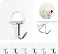Wandhaken, max. 5,9 kg, transparente nahtlose Kleiderhaken, wasserdicht und ölbeständig, robuste selbstklebende Haken für Badezimmer und Küche, 8er-Pack