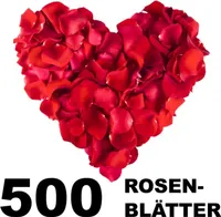 500 Rosenblätter Rosenblüten Blütenblätter Hochzeit Deko weiß o. rot, Farbe:Rot