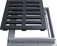 Marley Einlaufrost Gussrost + Rahmen 20x20cm Einlaufschacht Gully Hofablauf befahrbar
