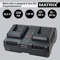 Matrix Akku Doppel Ladegerät für Matrix X-One auch passend für Kawasaki Power 20
