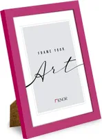 KNOR Bilderrahmen 10X15 cm Rosa, Neon, Bilderrahmen, Fotorahmen, bruchsicheres Acrylglas, Picture Frame 10x15, zum Aufhängen & Aufstellen, Kunststoffrahmen, Wand und Tischaufstellung, aus Recyceltemem