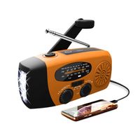 Solar Radio Kurbelradio AM/FM/NOAA Notfallradio 1200mAh, 3 Led Taschenlampe, Powerbank USB Ladegerät Outdoor Camping Wetter Radio  für Notfälle