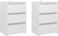 vidaXL Nachttische 2 Stk. Weiß 40x35x62,5 cm Holzwerkstoff