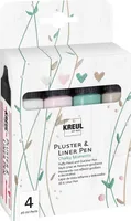 KREUL 49831 KREUL Pluster & Liner Pen, zestaw 4 kredowych pisaków Chalky Moments