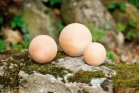 3er Set Terracotta Kugel Garten Terrasse Stein Keramik Deko Rosen Ball Kugeln