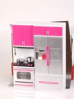 Mini Küche Puppen Kinder Spielzeug Lernen Baby Mädchen Haus Stube Geschirr Möbel