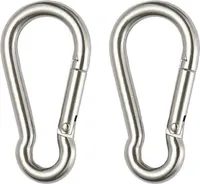 2x Karabinerhaken Edelstahl 6cm Karabiner Haken Karabiner Aufhänger Befestigung Schlüsselanhänger Schlüsselkarabiner
