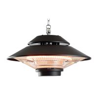 Infrarot Elektroheizkörper 1500W für Innen- und Außenbereich Kekai Design Decke 42,5x42,5x24 cm mit Fernbedienung