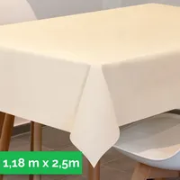 Tischdecke aus stoffähnlichem Vlies, 1,18m x 2,50m Creme,  100
