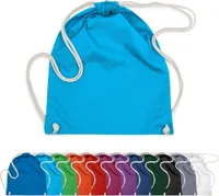 Baumwoll Turnbeutel 37x46 Sportbeutel Zuziehbeutel Gym Sack Schuhbeutel Rucksack, in Farbe: Türkis