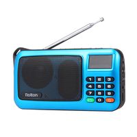 Rolton W405 FM Digital Radio Portable USB Kabel Computer Lautsprecher HiFi Stereo Receiver w / Taschenlampe LED-Anzeige Unterstützung TF Musik spielen【Blau】