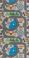 Kinderteppich Straßenteppich Kinderzimmer Teppich Spielteppich Grau