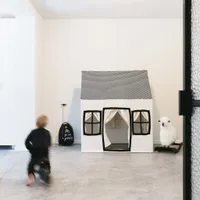 Domeček na hraní CHILDHOME 125x95x145 cm Plátno bílé a černé