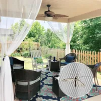 Moskitonetz Outdoor MoskitonetzOutdoor Vorhang mit Stangedurchzug DIY Verstellbare Outdoorvorhänge Terrasse Moskitonetz Outdoor Vorhang Wasserdicht Pavillon Gardinen Weiss 2er 160x305cm