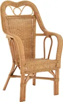 KRINES HOME Wintergarten Sessel Harry Armlehnsessel mit hoher Rückenlehne Rattansessel Wintergartensessel (Honig-Dunkel)