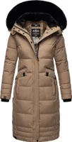 Navahoo Dámska zimná bunda dlhá parka teplý prešívaný kabát s kapucňou Fahmiyaa Taupe Grey veľkosť 44 - XXL