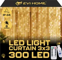 Kurtyna světelná LED 3x3 světla 300 vánoční stromkové girlanda XXL, teplá barva