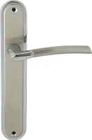 DOMINO Türgriff Blind Drückergarnitur | Langschildgarnitur | Türklinke für Zimmertür, Bürotür, Kellertür & Innentür | L-Form | Türbeschläge aus Aluminium | Chrom/Nickel Türdrückergarnitur |PRESTO M6/M9